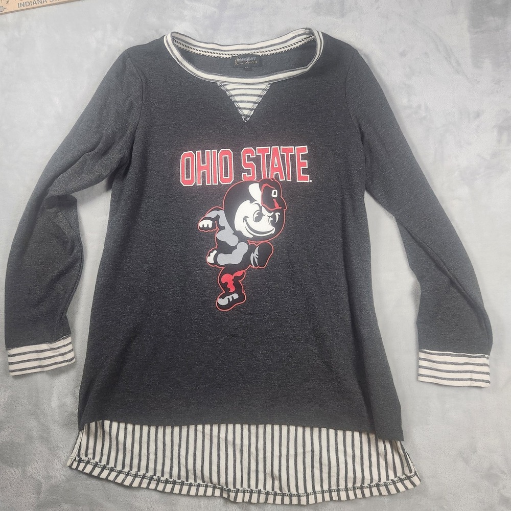 Game Day Couture Ohio State Womens Long Sleeve High-LowTop‎ M/L